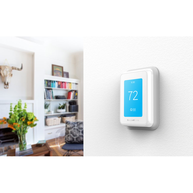 White Wi-Fi Smart Thermostat with Touchscreen Display