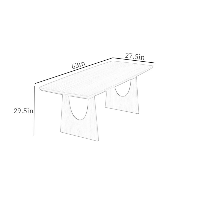 Table de salle à manger Simple, H 29,5 po x L 63 po x l 27,5 po