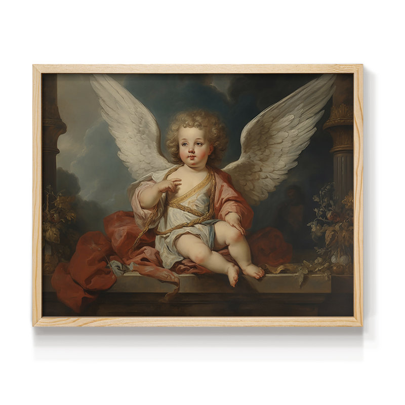 Angels From Above-XLII - Reproduction encadrée - Restickable, Naturel, H 22 po x l 28 po