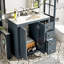 Meuble-lavabo de 36 po, lavabo en céramique, structure en bois massif, portes à fermeture en douceur, grand espace, design rétro, poignées exquises, motif à rainure, meuble-lavabo dissimulé de 36 po avec charnières, 3 tiroirs,-540732838