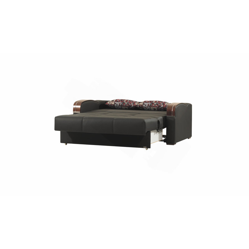 Causeuse convertible avec rangement en polyuréthane noir Primenest