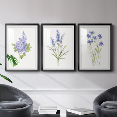 " Dainty Botanical Lilac " 3 - Pieces Painting Print