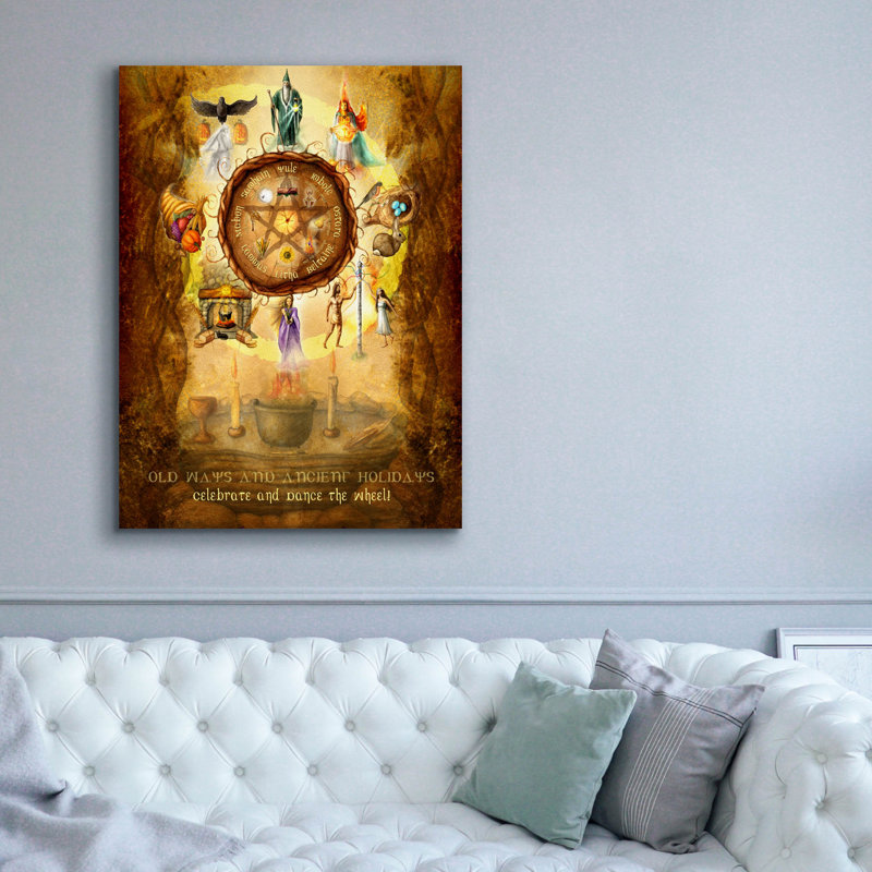«Epic Graffiti 'Wheel of the Year» par Art and a Little Magic, art mural sur toile, H 26 po x l 18 po x P 0,75 po