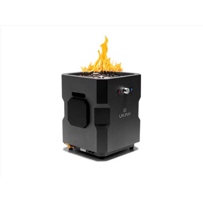 Tailgater II 15.25 in. W Steel Outdoor Square Propane Fire Pit with Sound System
