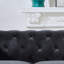 Canapé 87 po Chesterfield en tissu d'ameublement en velours avec accoudoirs roulés et têtes de clou