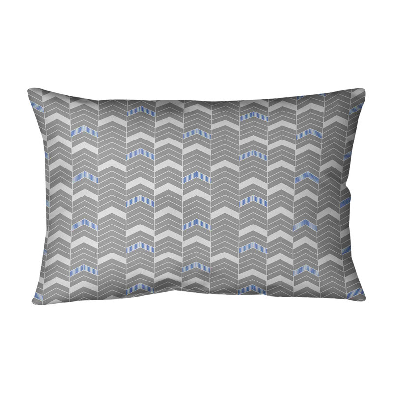 Coussin Rhonda, H 14 po x l 20 po, Bleu, Pas de bourre