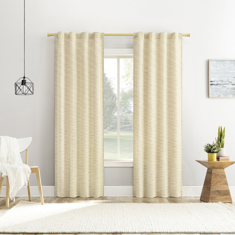 Rideau semi-transparent Laurel, Beige, L 40 po x L 84 po
