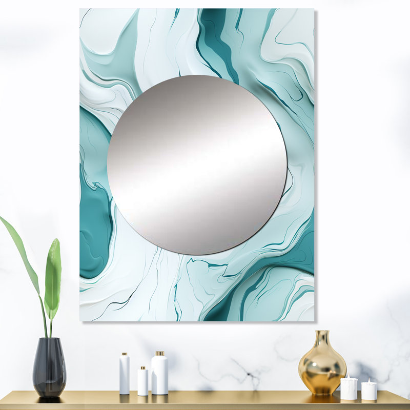 Lgith Green Zen Marble Harmony Channel - miroir mural décoratif en marbre, miroir moderne, impression d'art en métal