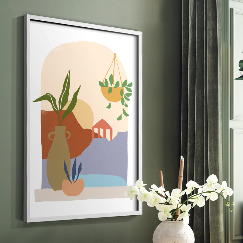 Papier scène II, reproduction encadrée - bois massif, Blanc, H 28 po x l 22 po