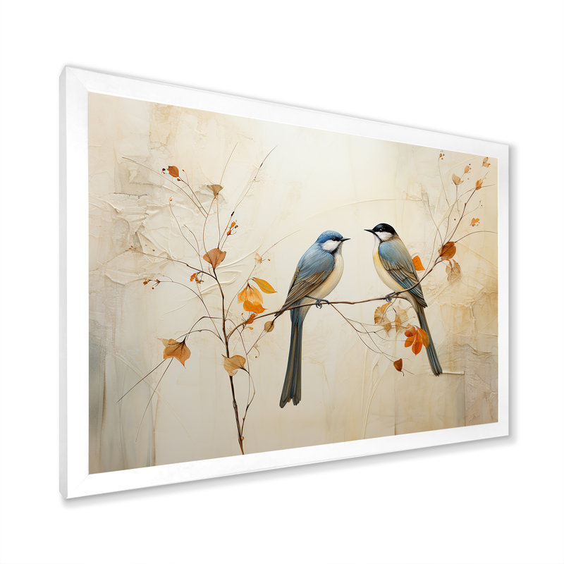 Oiseaux du paradis et fleurs simplicité IV, H 24 po x l 32 po x P 1 po, Blanc