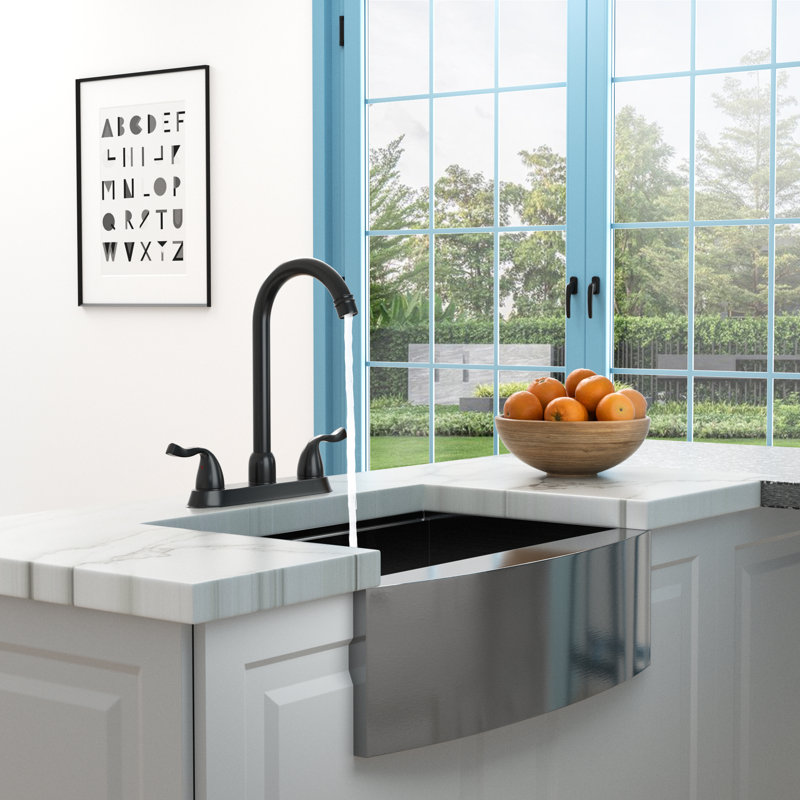 Matte Black 2-Handle Faucet For 3-Hole Sink Installation | Gift Idea, Matte Black