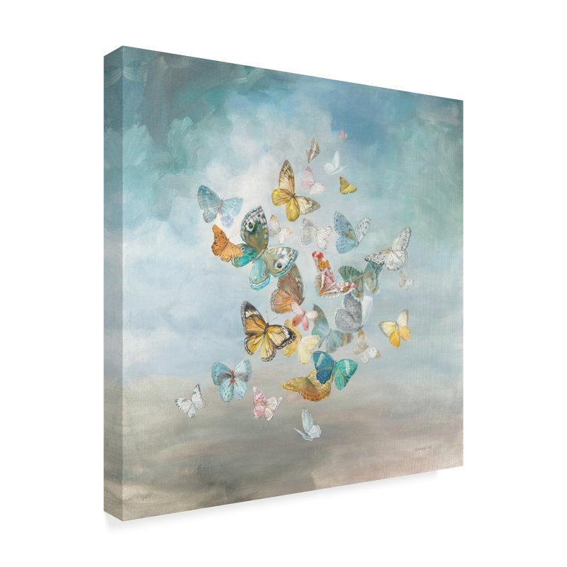 « belle papillons », reproduction de peinture à l’acrylique sur toile tendue, H 18 po x l 18 po x P 2 po