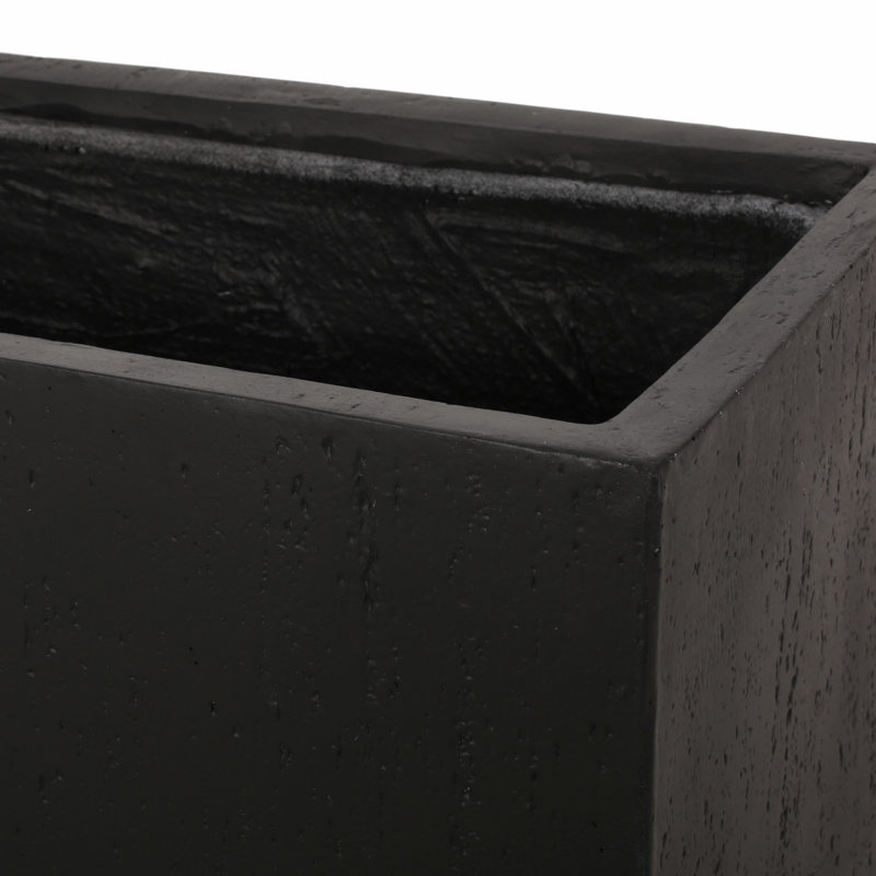 OUTDOOR LARGE SQUARE MGO PLANTER, 18" H x 35.25" W x 18" D, Black