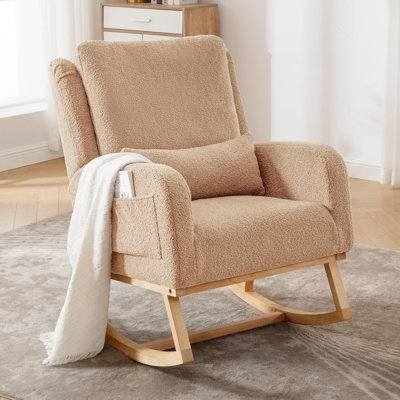 Rocking Chair with Supportive Lumbar Pillow
