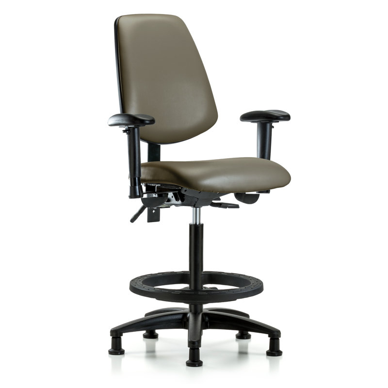 Chaise de travail ergonomique Kyell, Taupe, Patins, Oui