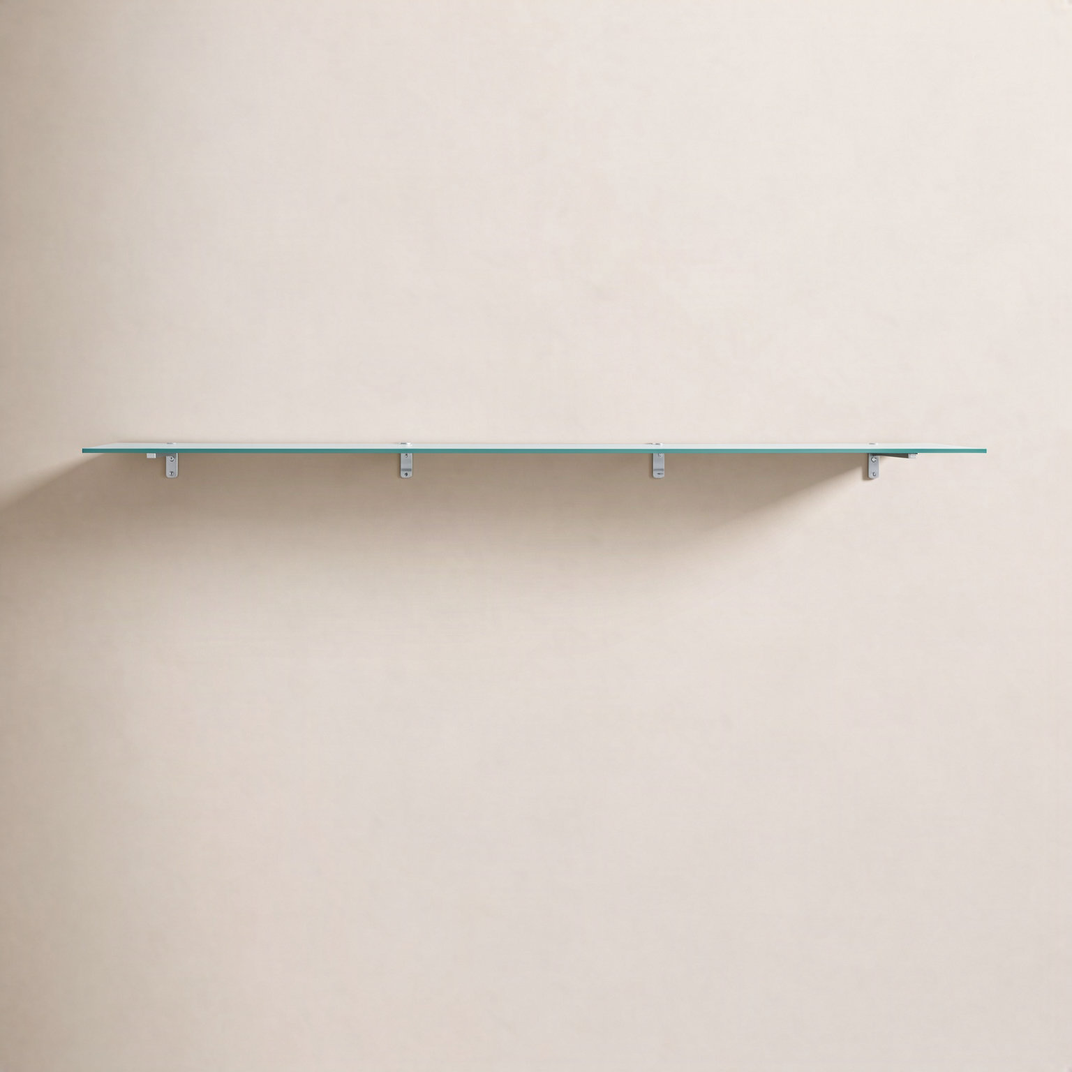 Earlham 72" Rectangular Glass Bracket Shelf, Chrome