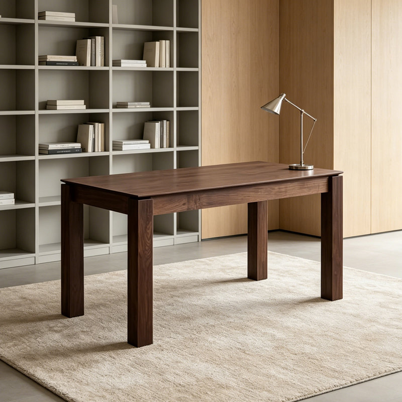Multi-functional Sturdy Walnut Rectangular Desk, 29.52" H x 62.99" W x 31.49" D