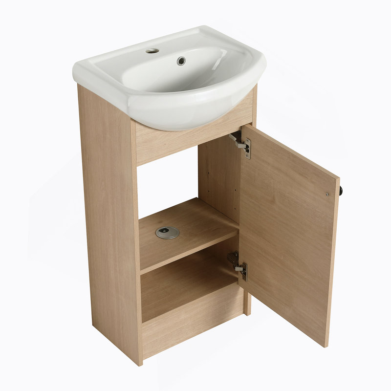 Petit meuble-lavabo autoportant de 18 pouces avec lavabo