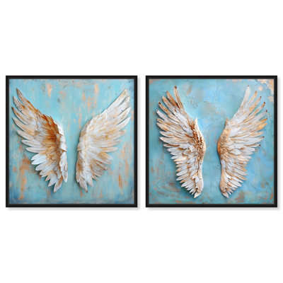 Weathered Wing Set Canvas Set of 2 Calming Wall Art by 