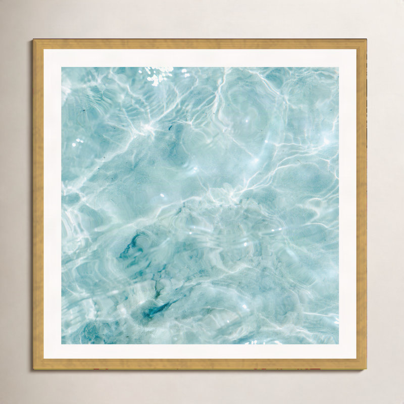 Océan bleu clair Tupper, H 36 po x l 36 po x P 2 po, Cadre naturel flottant, Non