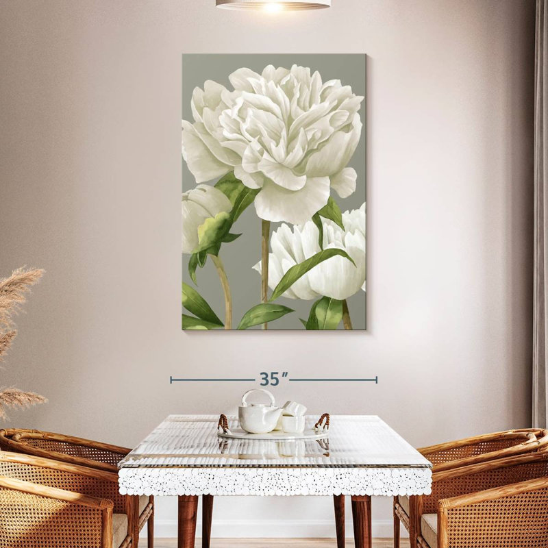 Harnek White Peonies II, 48" H x 32" W