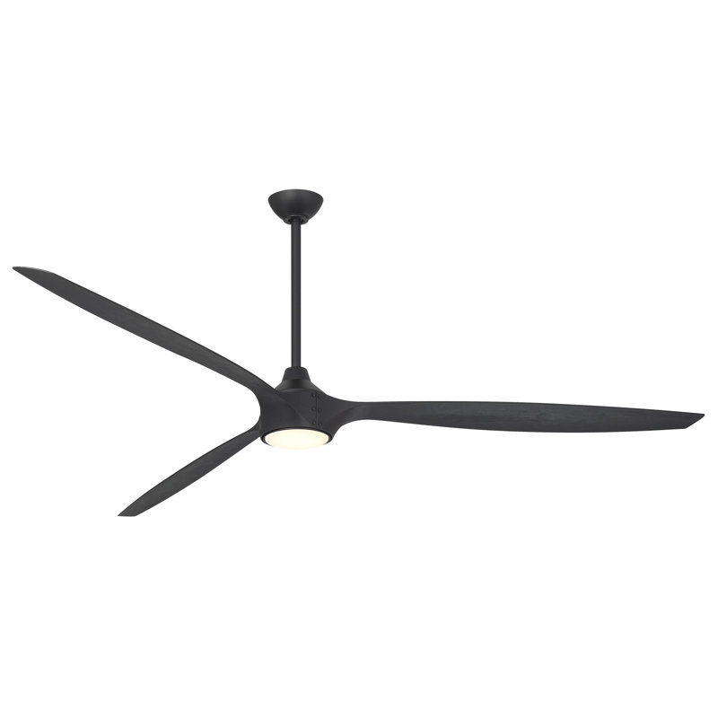 Pierce 84" Led Smart Ceiling Fan, Black, Black