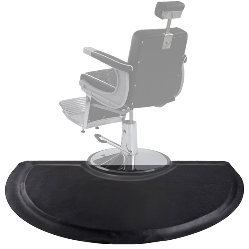 Black Semicircular PVC Anti-Fatigue Salon Floor Mat