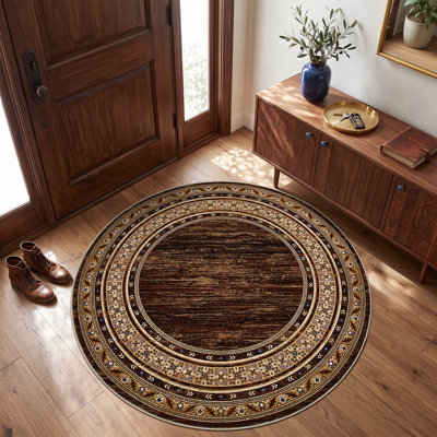 Tapis lavable moderne en simili laine avec envers antidérapant