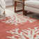 Coastal Seaside Wool Floral Area Rug in Orange
