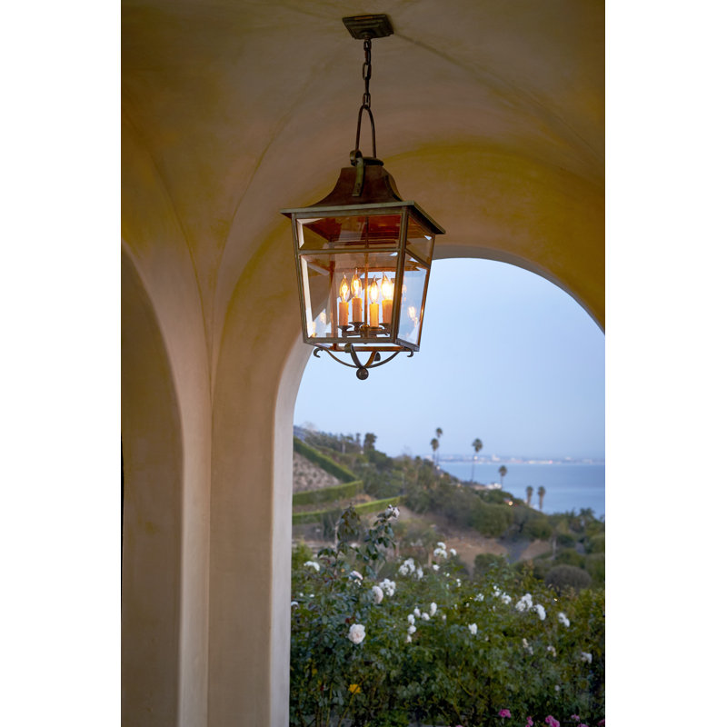 Ralph Lauren Home Carrington 4 Light Chandelier, 34.5"H x 16"W x 16"D, Weathered Verdigris