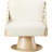 Quinton Vegan Leather Swivel Accent Chair-90995871-90995857