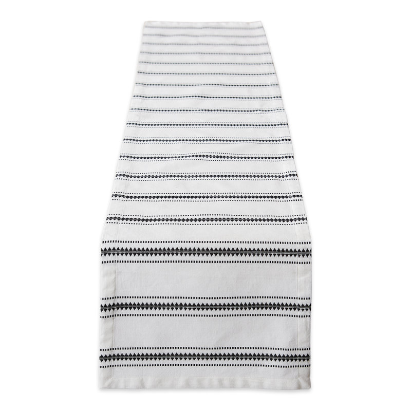 Kujawski Striped 100% Cotton Tablecloth, 108" L x 14" D, French Blue
