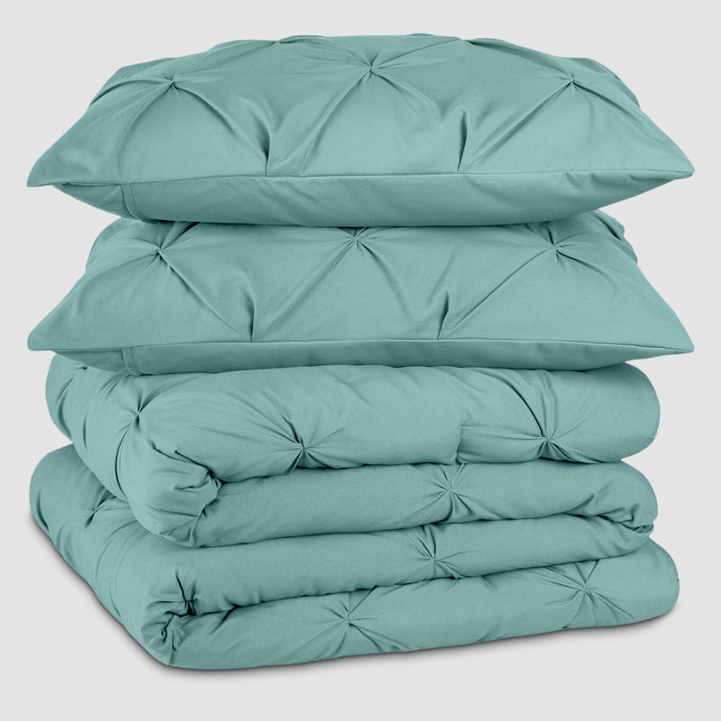 Microfiber Solid No Pattern Colour Duvet Cover Set with Pillowcases, Double Duvet Cover Set + 2 Pillowcases, Sage Green