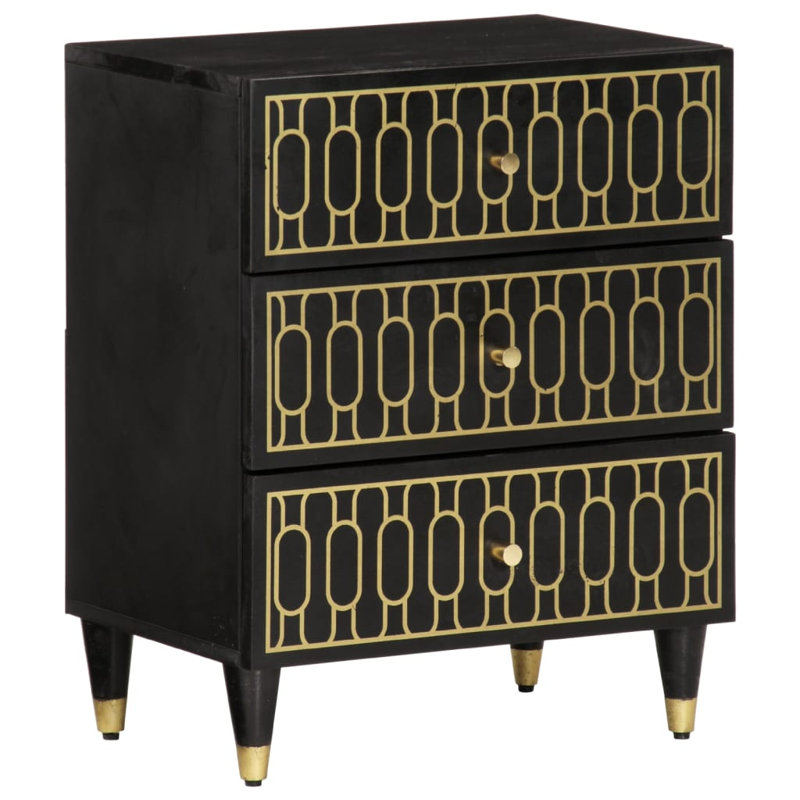 50 cm W Bedside Table, Black