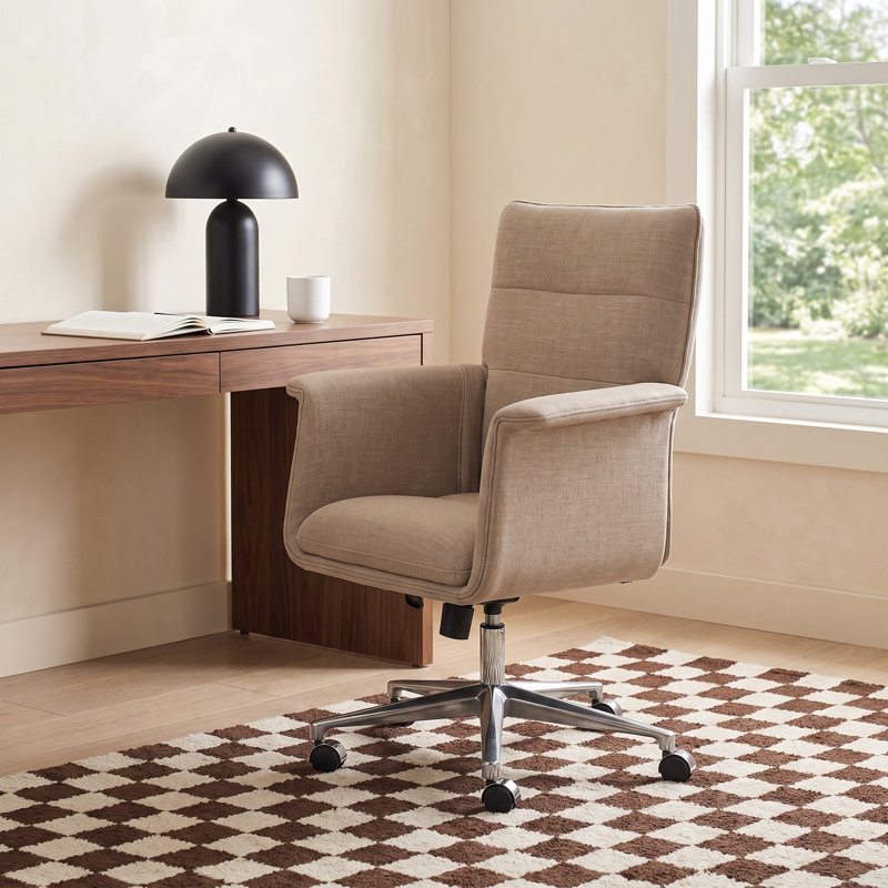 Erie Polyester Blend Executive Chair, Crypton Nomad Taupe Polyester