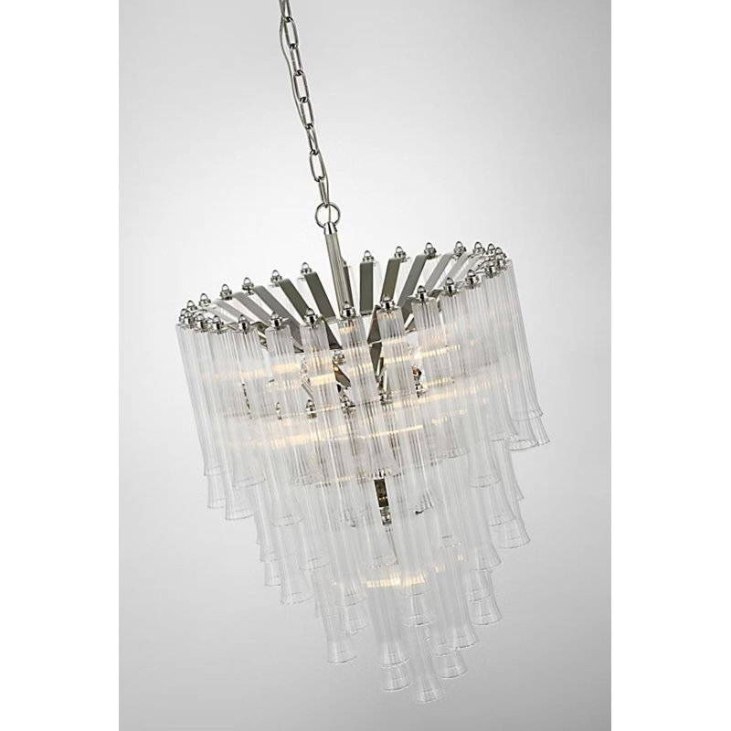Julie Neill Lorelei Small Waterfall Chandelier, Polished Nickel