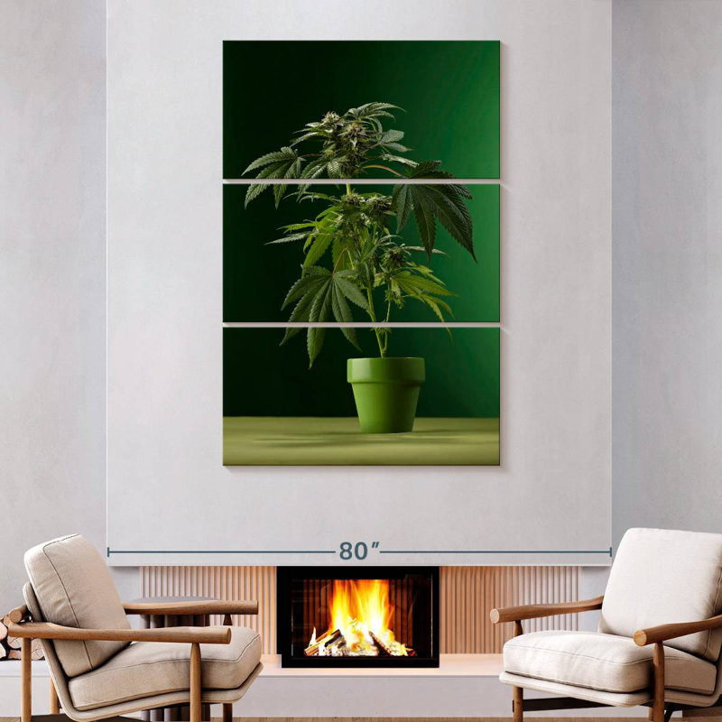 Harnek Potted Marijuana Plant, 74" H x 48" W