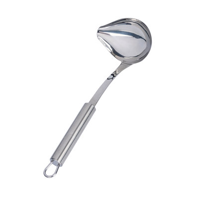 Louche à soupe en acier inoxydable avec bec verseur - louche standard allemande, va au lave-vaisselle, résistante à la chaleur - Louche à bec verseur facile pour servir la soupe, la sauce et la sauce