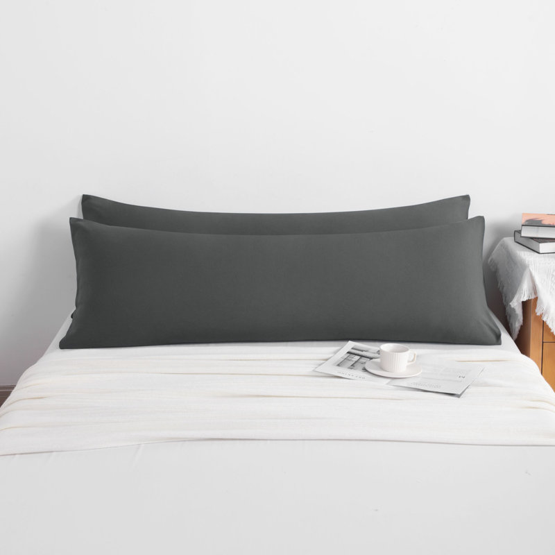 2PC Hypoallergenic Microfiber body pillowcase, Drark Gray