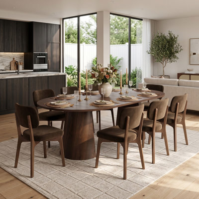 47"–83" Extendable Dining Table Set with Velvet Solid Wood Chairs