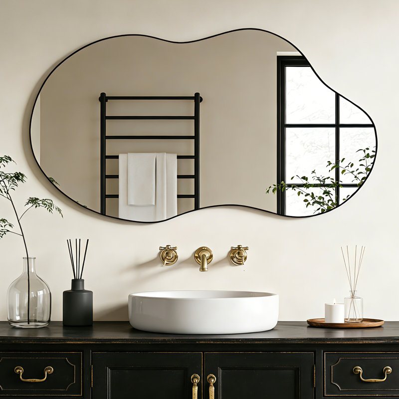 Asymmetrical Wall Mirrors Set of 2, 110cm H x 54.5cm W