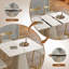 7-Piece Retractable Dining Table Set, Expandable Table With 6 Chairs For Small Apartments