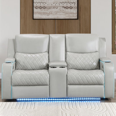 Causeuse double puissance Luna avec éclairage ambiant, ports USB et haut-parleurs Bluetooth