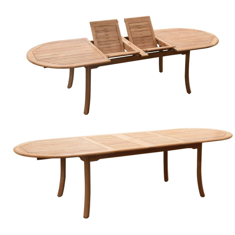 Pioche Outdoor 11 - Piece Teak Dining Set, 30.5" H x 82" L x 40" W, Set of 12