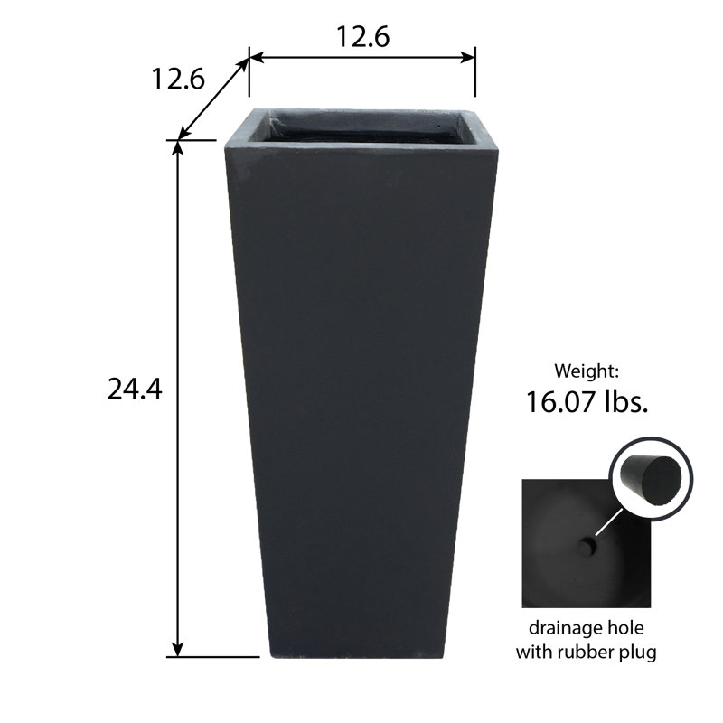 Pot Planter, Burnished Black