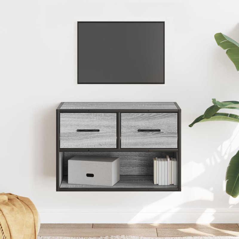 Burtt Unfinished TV Stand for TVs up to 24", Grey/Sonoma