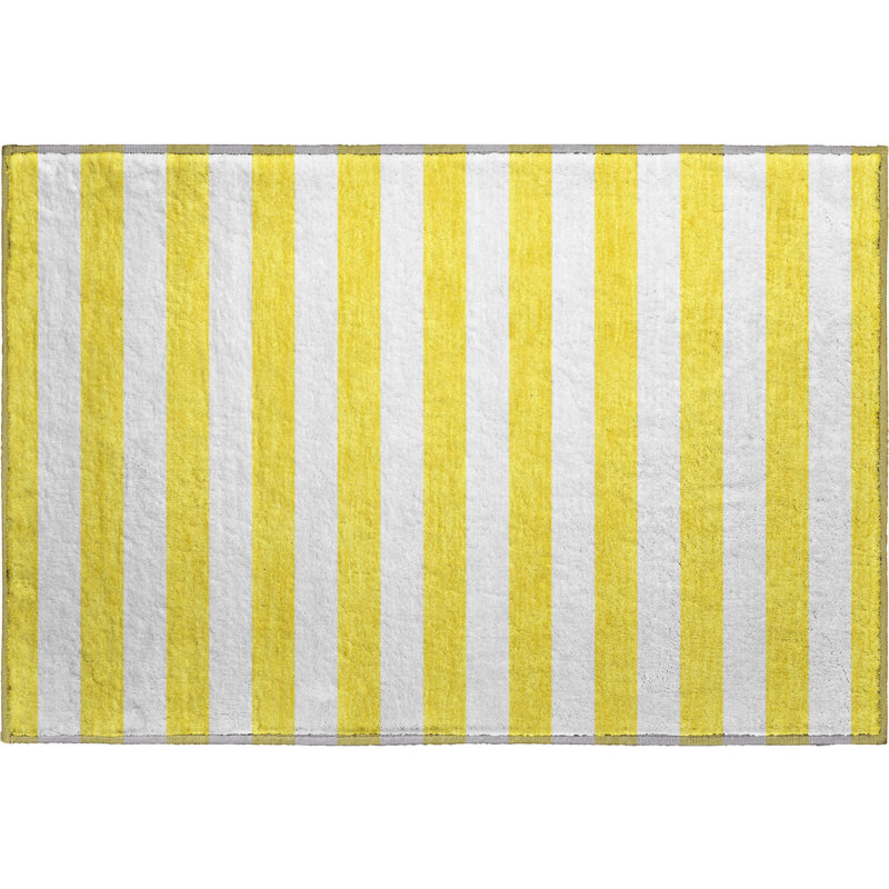 Premium Machine Washable Cerrito AMF528 Yellow Rug, Rectangle 1'8" x 2'6"