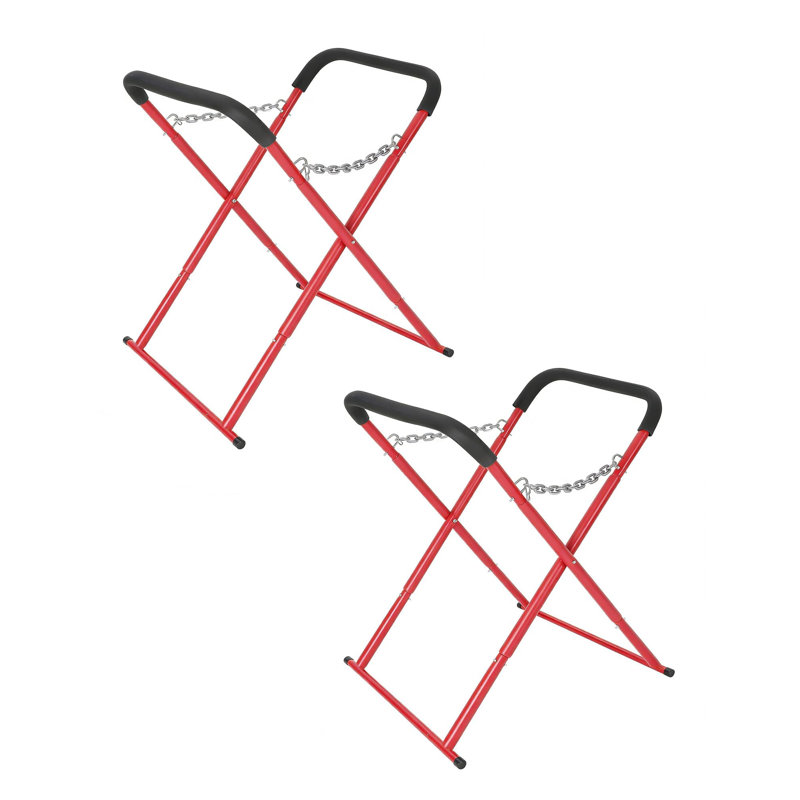 2 supports de travail pliables et portables pour carrosserie automobile (36 x 31 x 41 pouces), établi automobile réglable avec chaîne et crochet, cadre en acier rembourré de mousse pour pare-chocs, portes et pare-brise