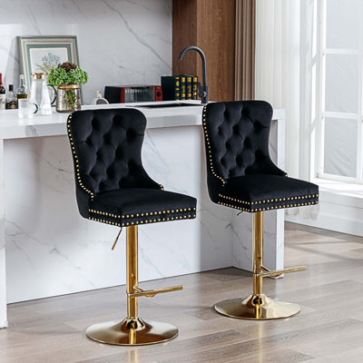 Tabouret de bar rotatif à hauteur ajustable Kashonda
