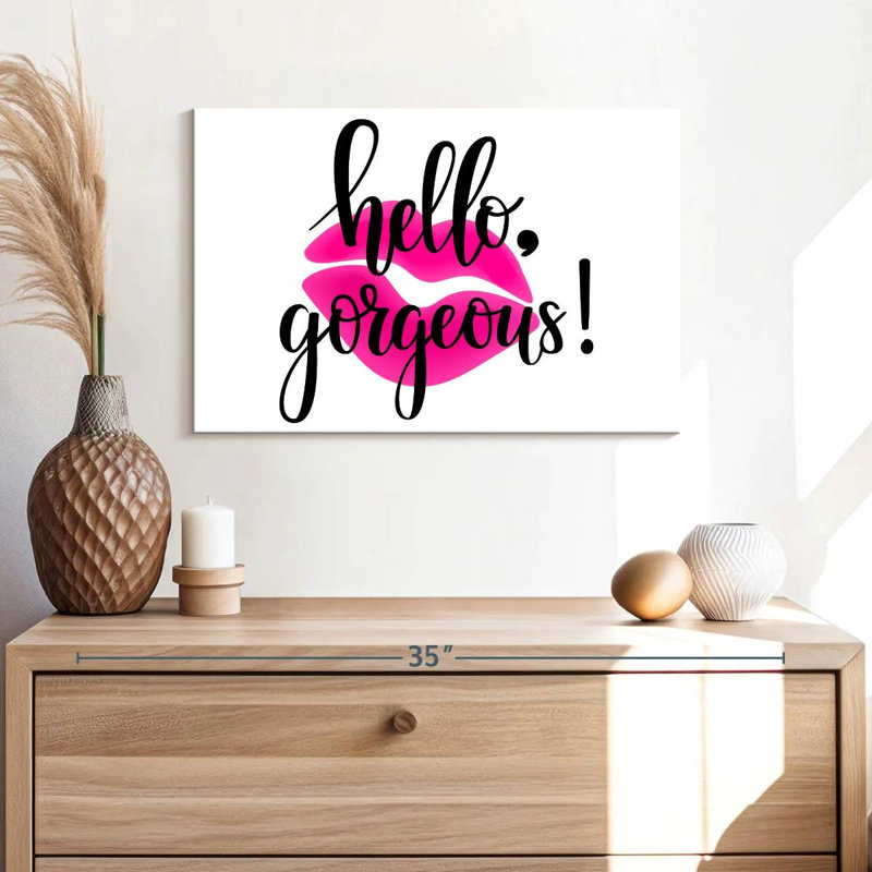 Hello Gorgeous Kiss Canvas Print, 16" H x 24" W x 1.25" D